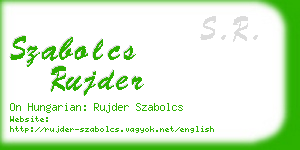 szabolcs rujder business card
